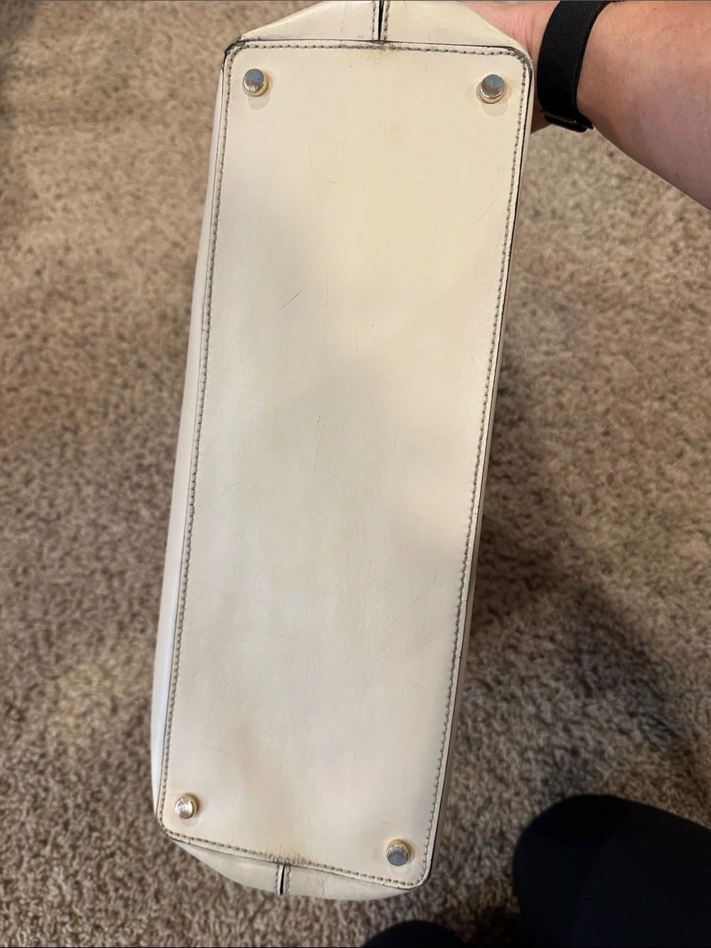 kate spade Cream and Beige Two-Tone Leather Tote